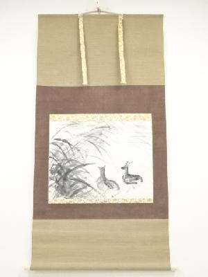 藤井郁子筆　奈良初秋　肉筆紙本掛軸（共箱・二重箱）□z